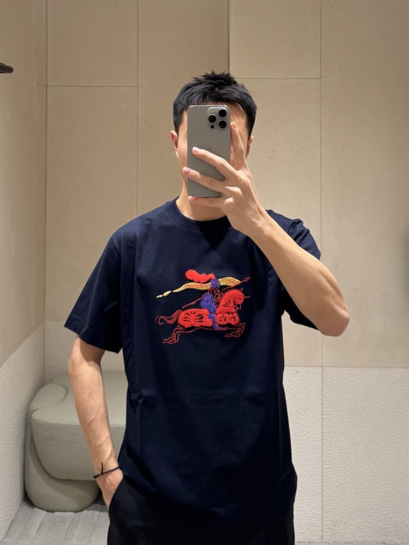 Burberry EKD Embroidered Navy T-Shirt view