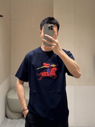 Burberry EKD Embroidered Navy T-Shirt view 8