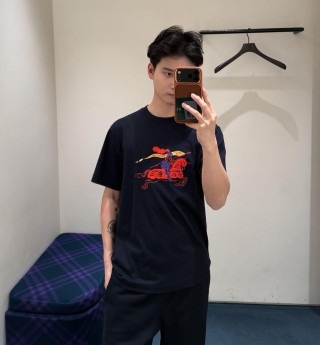 Burberry EKD Embroidered Navy T-Shirt view 9