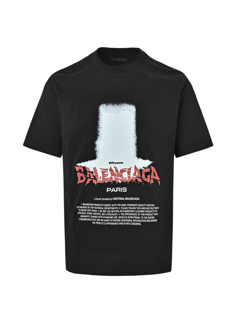 Black Oversized Graphic Print T-Shirt with Red Logo view