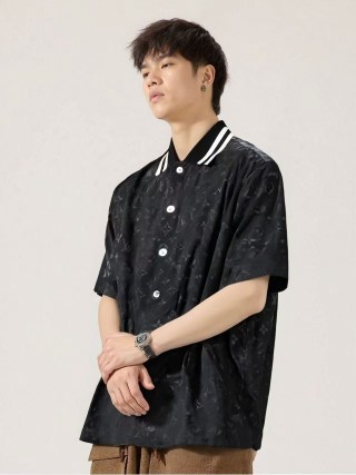 Louis Vuitton Monogram Polo Shirt Black view 1