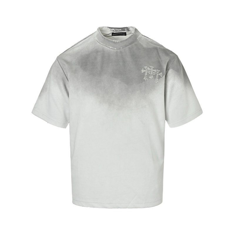 Gradient Tie-Dye Short Sleeve Tee Grey White view