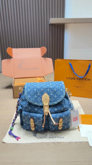 Louis Vuitton Denim Monogram Backpack Blue video