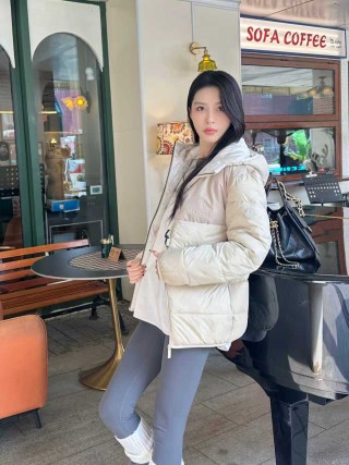 Moncler Cream Puffer Down Jacket view 5