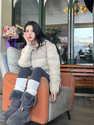 Moncler Cream Puffer Down Jacket view 6