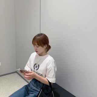 Balenciaga Crest Logo White T-Shirt view 2