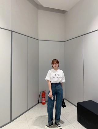 Balenciaga Crest Logo White T-Shirt view 4