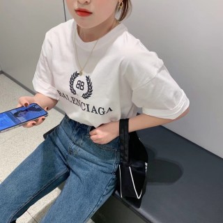 Balenciaga Crest Logo White T-Shirt view 6