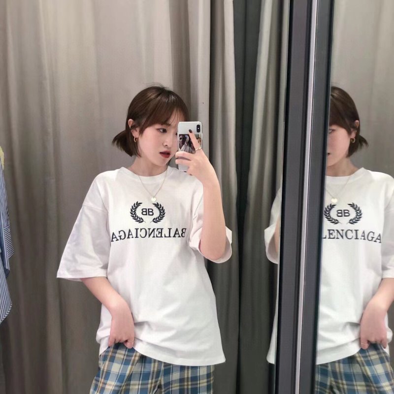 Balenciaga Crest Logo White T-Shirt view