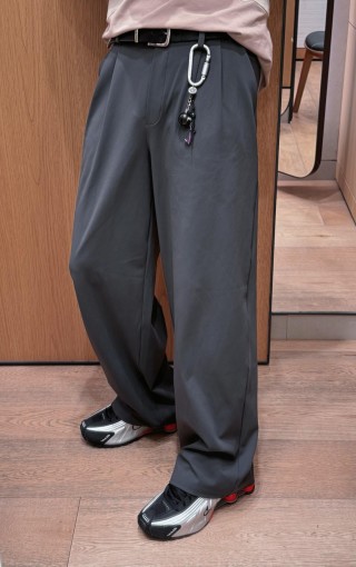Black Wide-Leg Casual Pants view 3