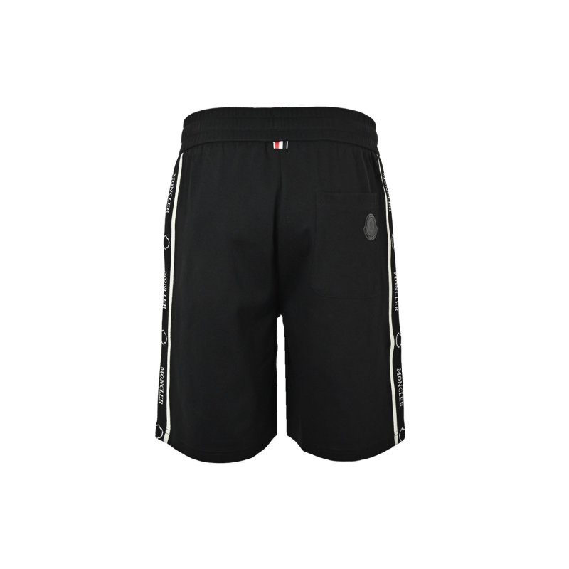 Moncler Black Shorts with Tape Detail view