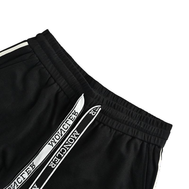 Moncler Black Shorts with Tape Detail view