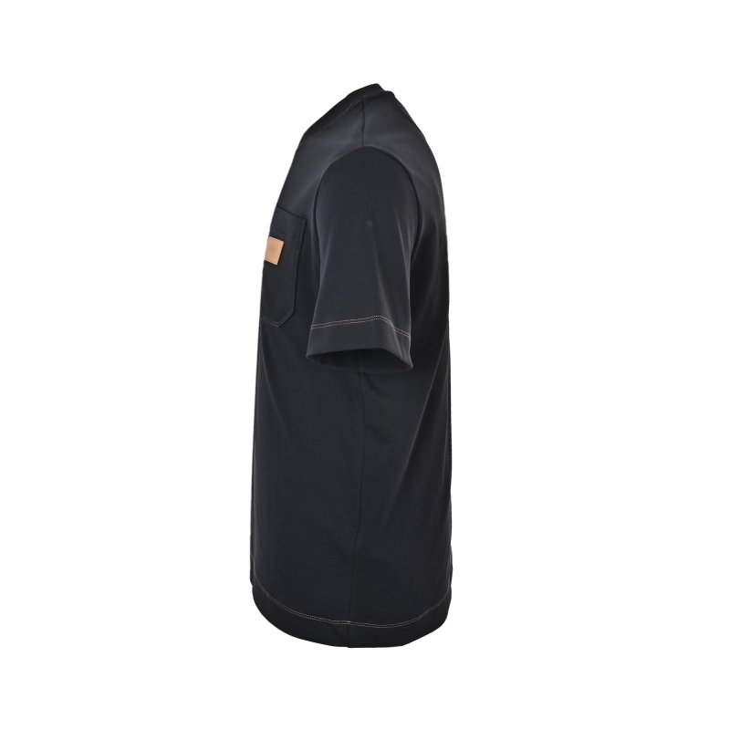 Black Pocket T-Shirt with Orange Label Detail view