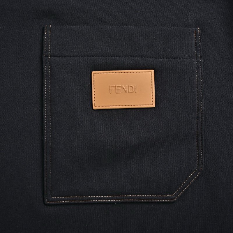 Black Pocket T-Shirt with Orange Label Detail view