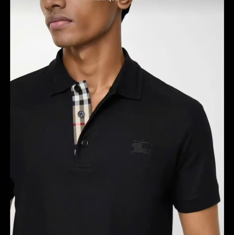 Burberry Black Short Sleeve Polo Shirt