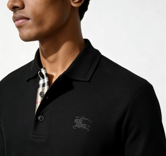 Burberry Black Short Sleeve Polo Shirt view 2