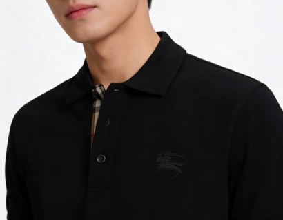 Burberry Black Short Sleeve Polo Shirt view 3