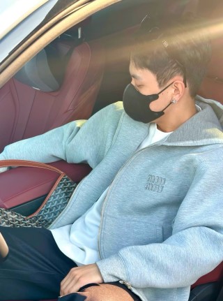 Miu Miu Grey Logo Zip Hoodie view 3