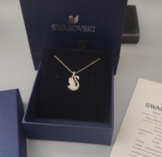 Swarovski Iconic Swan White Crystal Pendant Necklace view 2