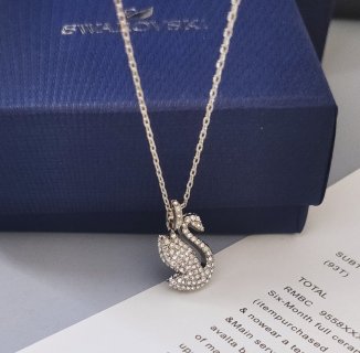 Swarovski Iconic Swan White Crystal Pendant Necklace view 7