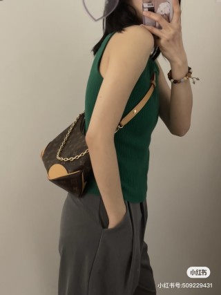 Louis Vuitton Monogram Canvas Shoulder Bag - Brown & Tan view 1