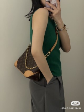 Louis Vuitton Monogram Canvas Shoulder Bag - Brown & Tan view 2