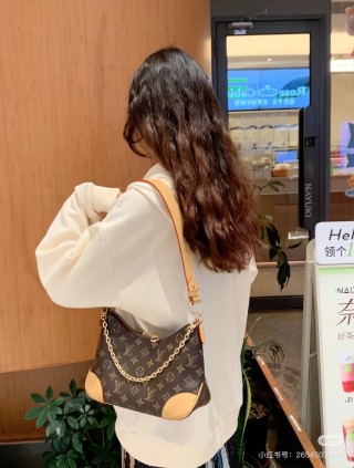 Louis Vuitton Monogram Canvas Shoulder Bag - Brown & Tan view 3