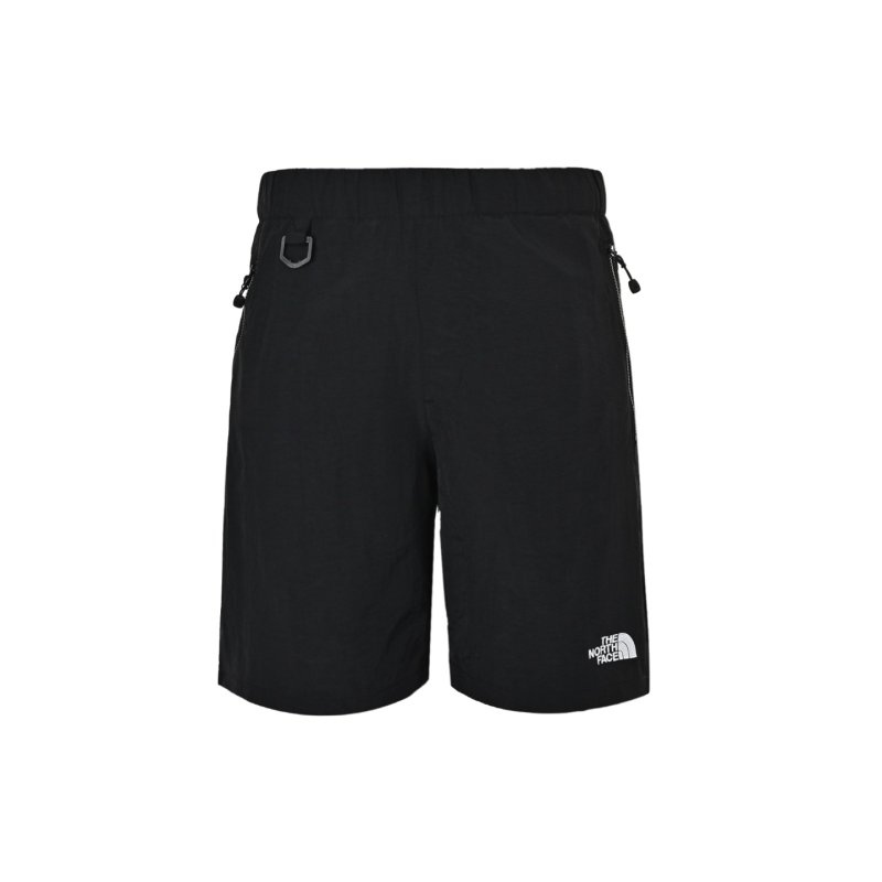 Black Utility Cargo Shorts with D-Ring Detail view