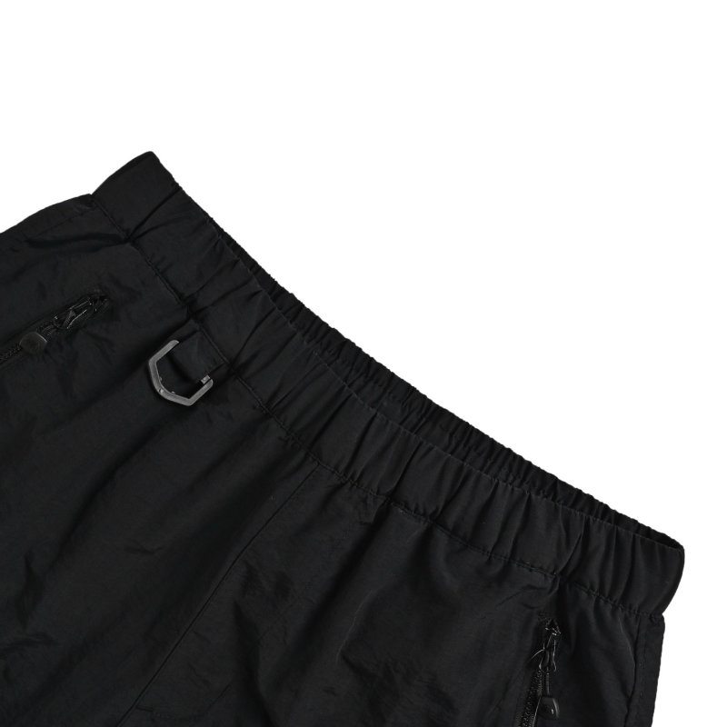 Black Utility Cargo Shorts with D-Ring Detail view