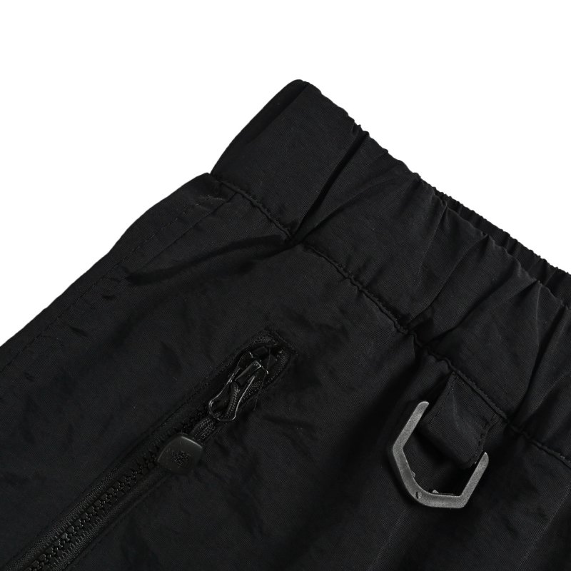 Black Utility Cargo Shorts with D-Ring Detail view