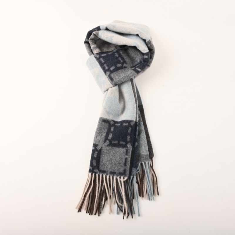 Vivienne Westwood Saturn Orb Colorblock Wool Cashmere Fringe Scarf view