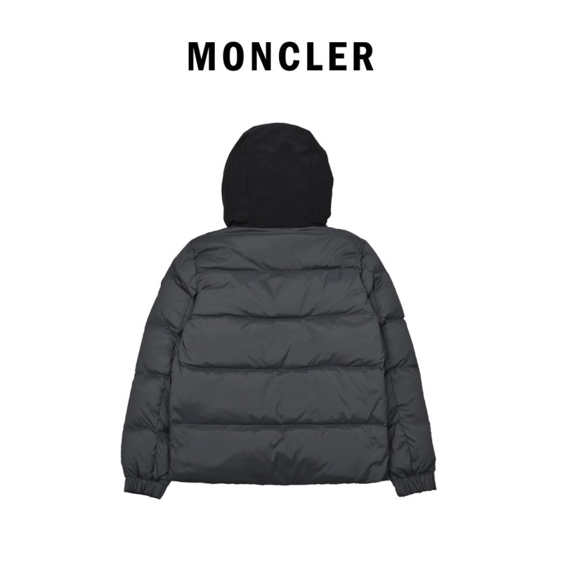 Oversized Puffer Down Jacket Grey & Black view