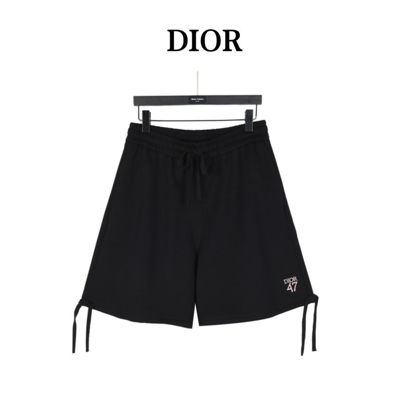 Black Drawstring Shorts with Logo Embroidery view
