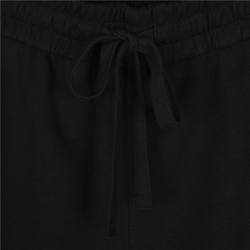 Black Drawstring Shorts with Logo Embroidery view