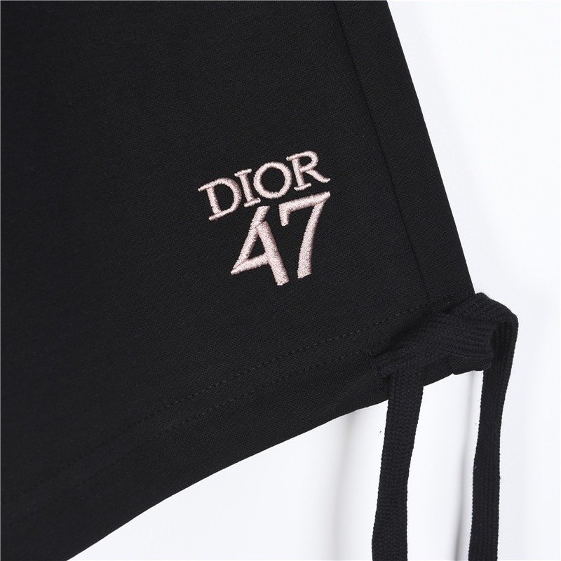 Black Drawstring Shorts with Logo Embroidery view