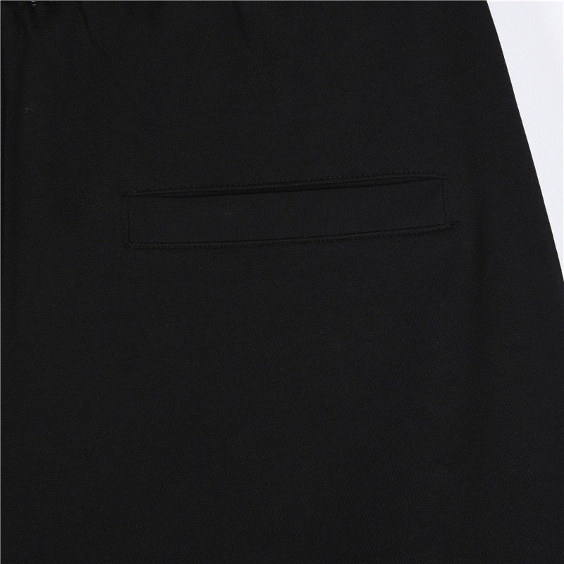 Black Drawstring Shorts with Logo Embroidery view
