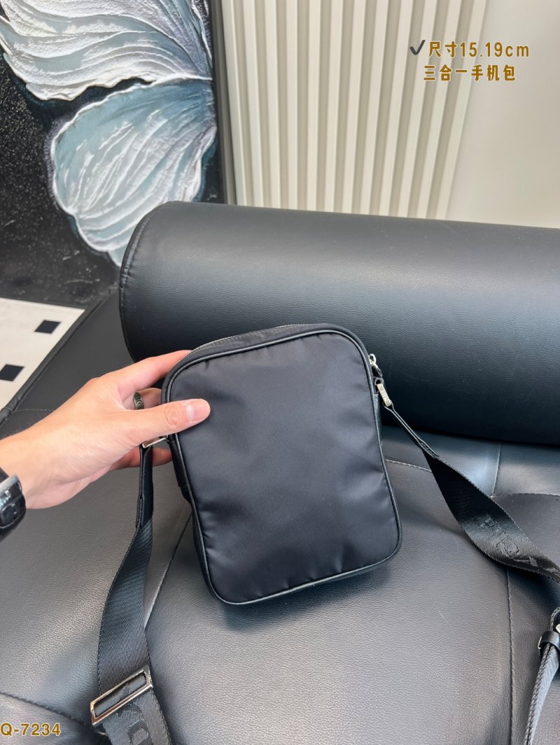 Prada Black Nylon Triangle Logo Shoulder Bag 15.19cm view