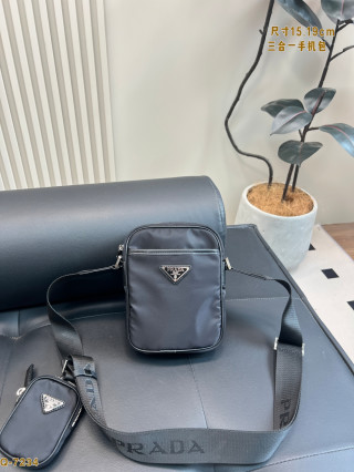 Prada Black Nylon Triangle Logo Shoulder Bag 15.19cm view 4
