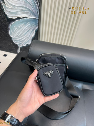 Prada Black Nylon Triangle Logo Shoulder Bag 15.19cm view 5