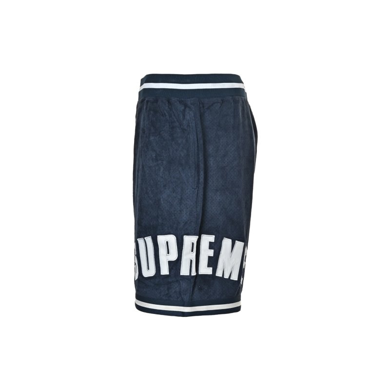 Supreme Navy Basketball Shorts with White Trim view
