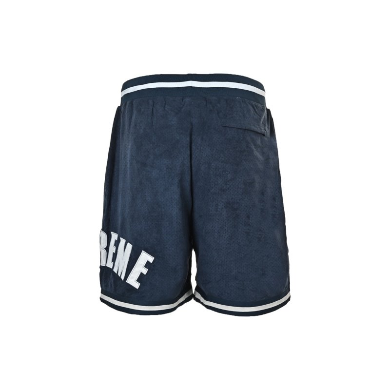 Supreme Navy Basketball Shorts with White Trim view