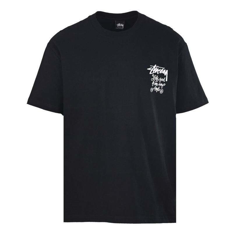 Stüssy Black Graphic Logo T-Shirt view