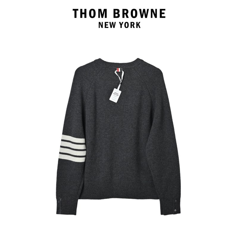 Charcoal Ribbed Cardigan with White Stripe Sleeves view