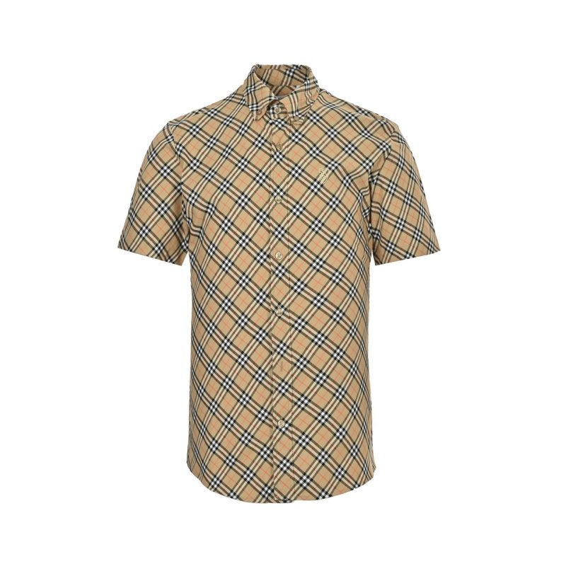 Burberry Beige Check Short Sleeve Button-Up Shirt view