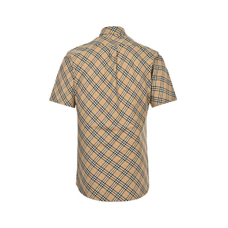 Burberry Beige Check Short Sleeve Button-Up Shirt view