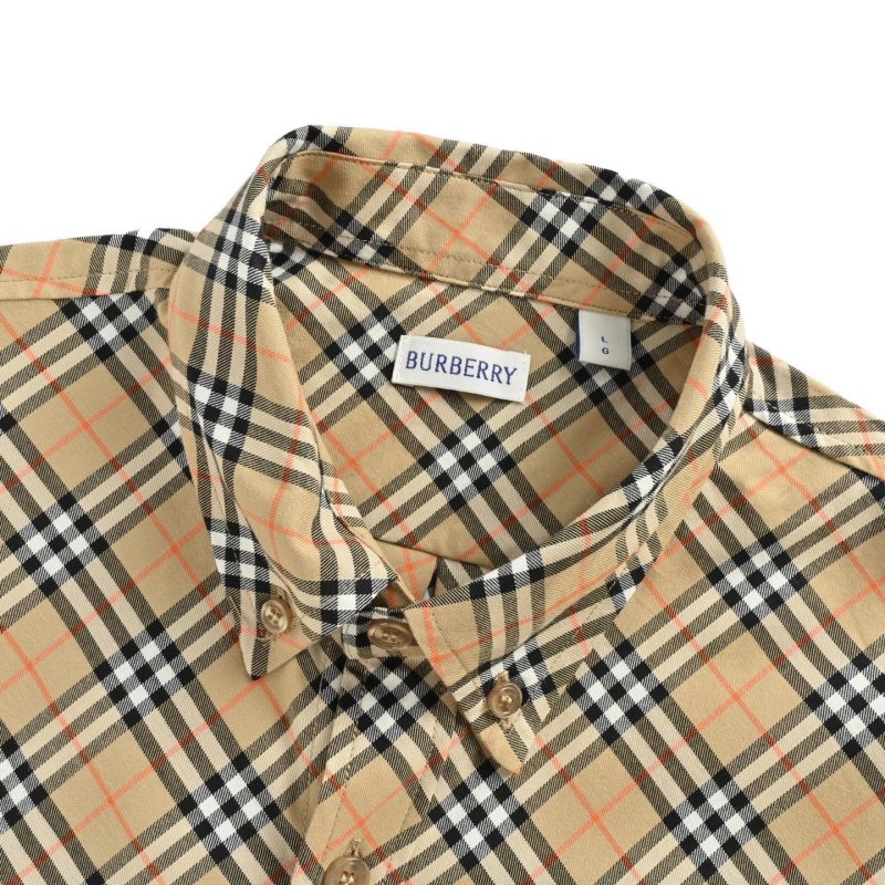 Burberry Beige Check Short Sleeve Button-Up Shirt view