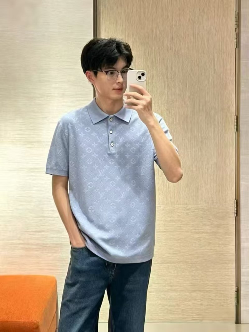 Louis Vuitton Monogram Polo Shirt Light Blue