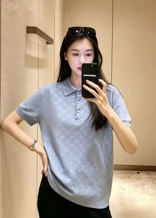Louis Vuitton Monogram Polo Shirt Light Blue view 3