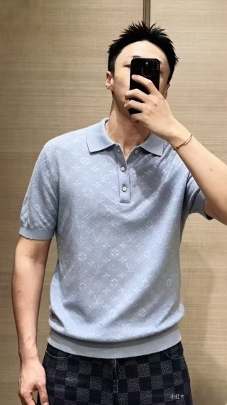 Louis Vuitton Monogram Polo Shirt Light Blue view 7