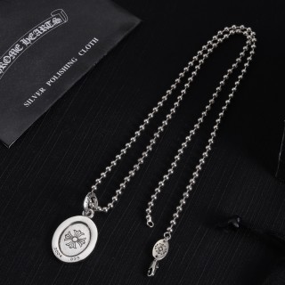 Chrome Hearts Oval Angel Pendant Silver Chain Necklace view 6